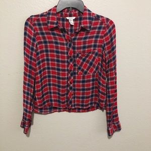 🍁Cropped Red Flannel